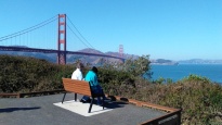 Quase chegando na ponte Golden Gate em San Francisco (Natália Cagnani)